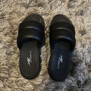 Reebok Cardi B black sandals- barely worn